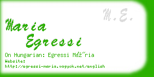 maria egressi business card